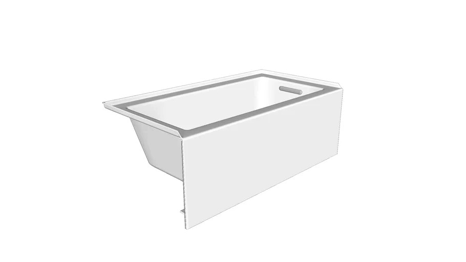 K-1957-RA Underscore(R) Rectangle 60' x 32' alcove bath with integral apron, integral flange and right-hand drain