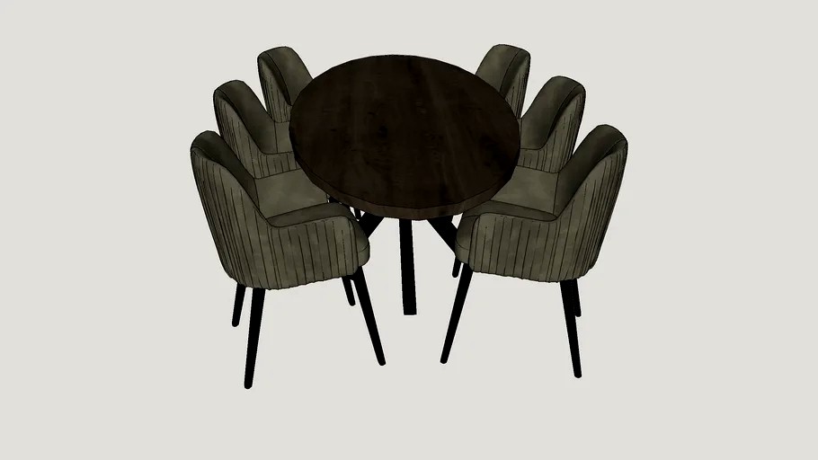 Oval dining table with chairs