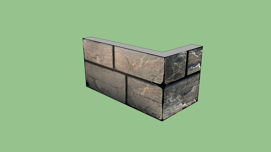 Corner Rvt Block Right Corner Top Block - H (Verti-Block) 3d model