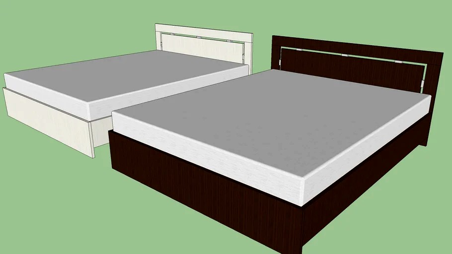 Кровать двуспальная с матрасом 206х166 см. Double bed with mattress 206x166 cm.