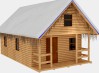 Winter Log Cabin 3D Model
