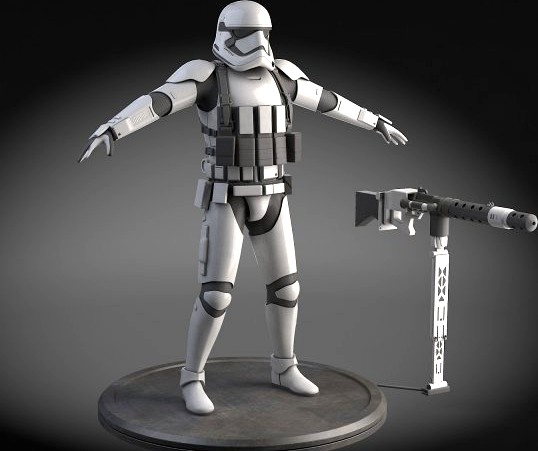 Star Wars First Order Stormtrooper Heavy 3D Model
