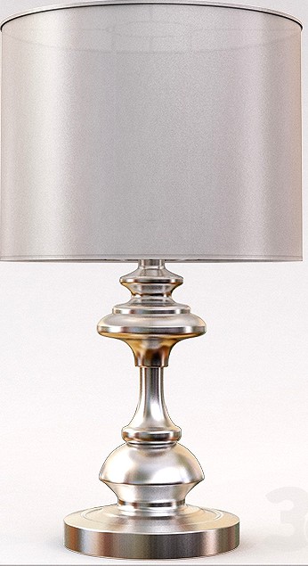 Rebecca Table Lamp In Brushed Steel With CFL Bulbs