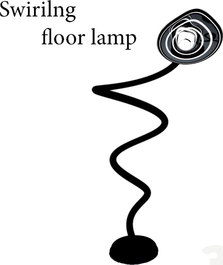 Swirling floor lamp