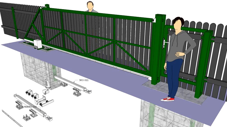 Sliding Gate Opening Mechanism 3d model