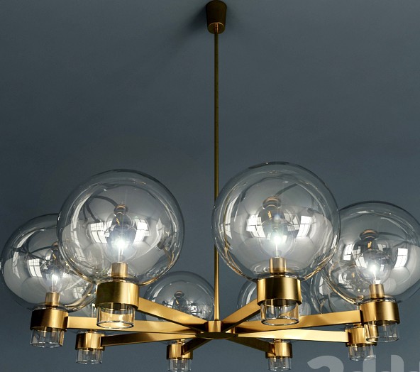 Swedish Modern Eight Arm Chandelier