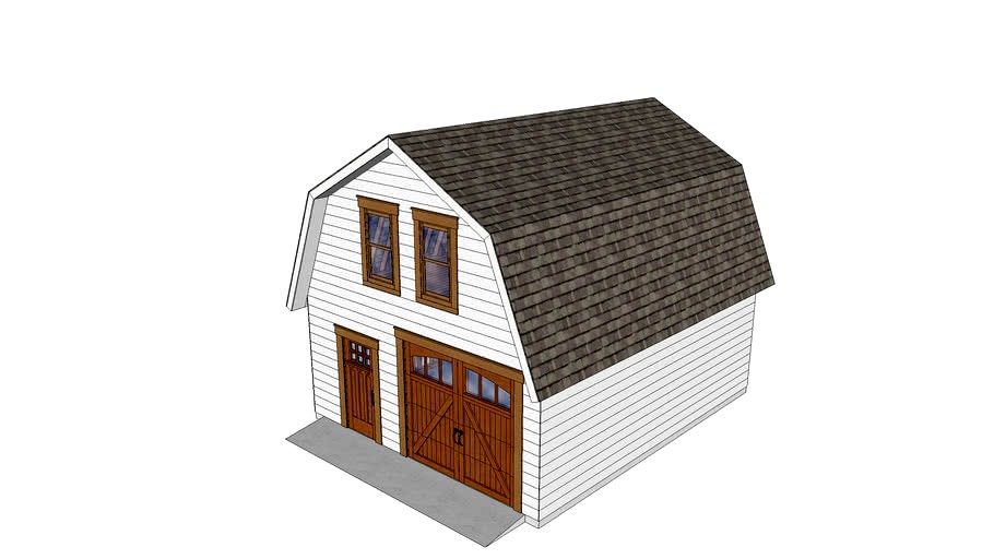 Farmhouse Garage with Gambrel Roof