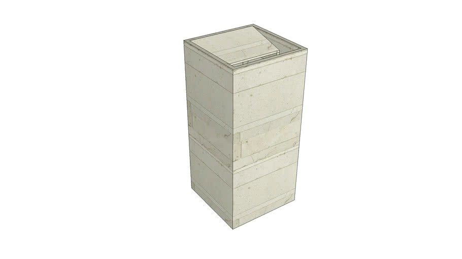 Basin in Crema d'Orcia Lithoverde Salvatori Vasco Colonna 40x40x86