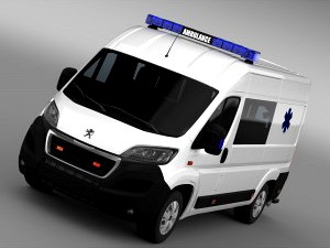 Peugeot Boxer Van Ambulance 2015 - 3D Car for Maya