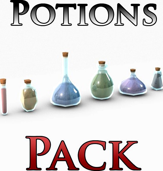 Low Poly Potions3d model