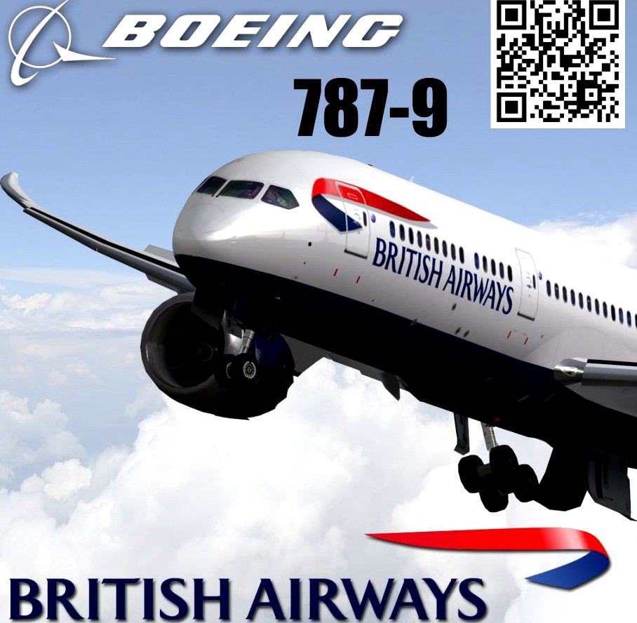 Boeing 787-9 British airways livery3d model