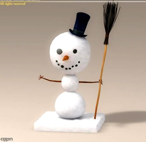 Cartoon snowman3d model