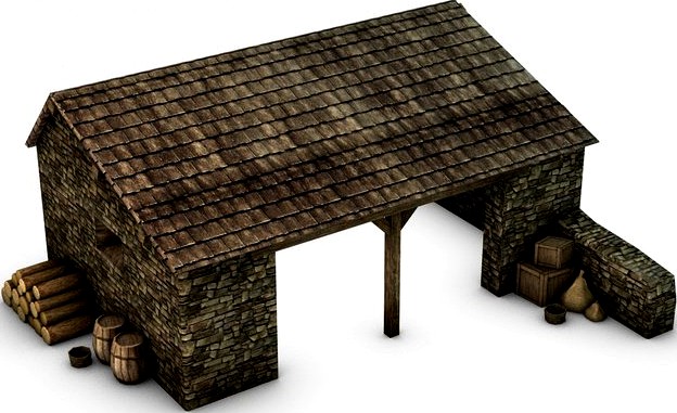 Farm stable with props3d model