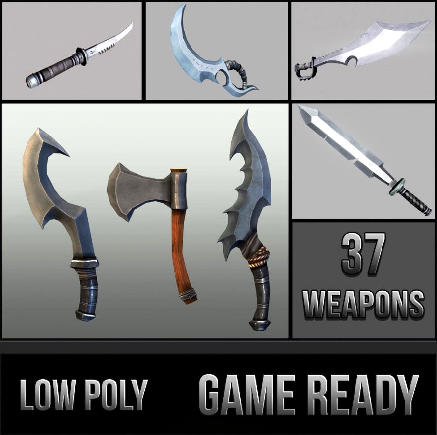 Fantasy Melee Weapons Pack3d model