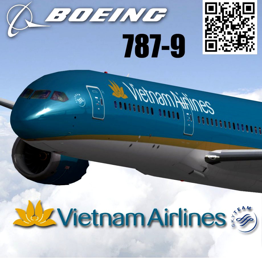 Boeing 787-9 Vietnam airlines livery3d model