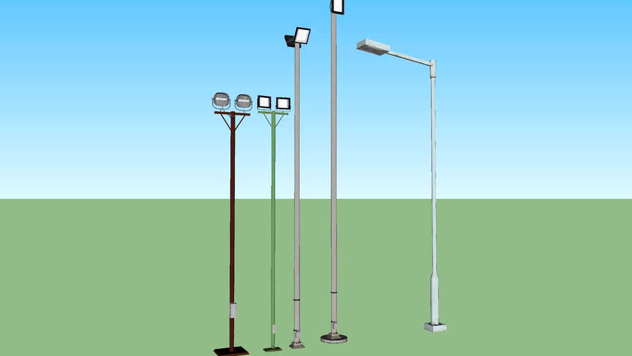 Commercial street lamp set