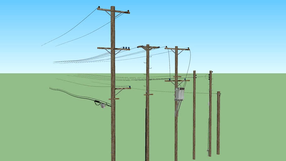 Utility pole set 3