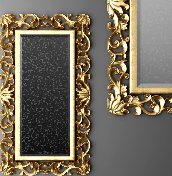 Baroque frame mirror 3D Model