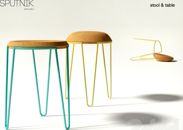 SPUTNIK studio Stool &amp; table