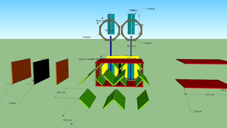 medidas caixa de polegadas