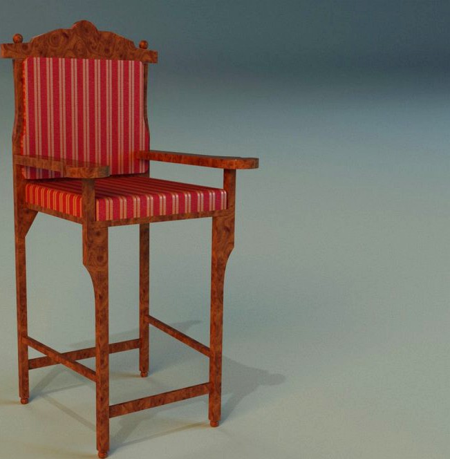 Wooden chair in royal style3d model