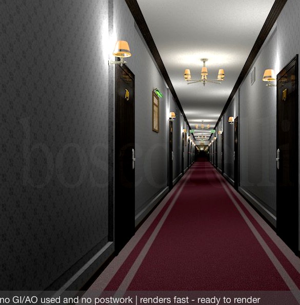 Fancy Hotel Corridor3d model