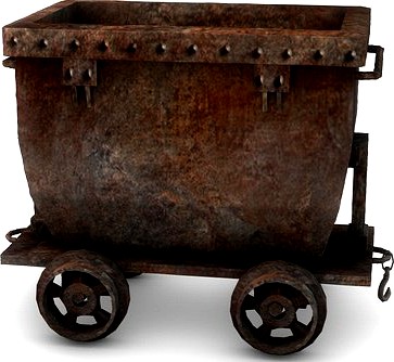 Low poly mine cart3d model