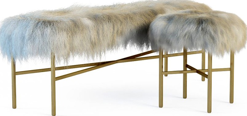 Mongolian Lamb chair and bench3d model