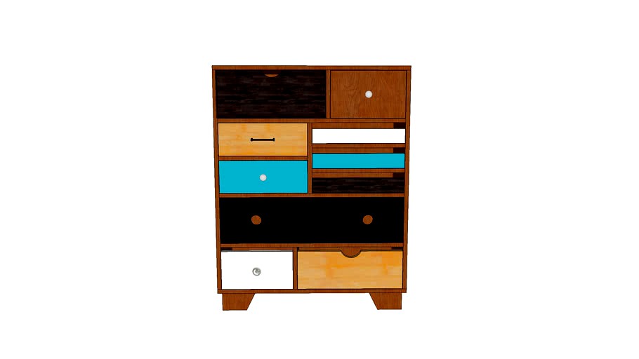 77754 Dresser Malibu EU, 10 Drawer (Kommode Malibu EU 10SK)