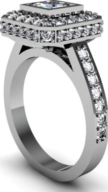 Square Diamond Ring 3D Model