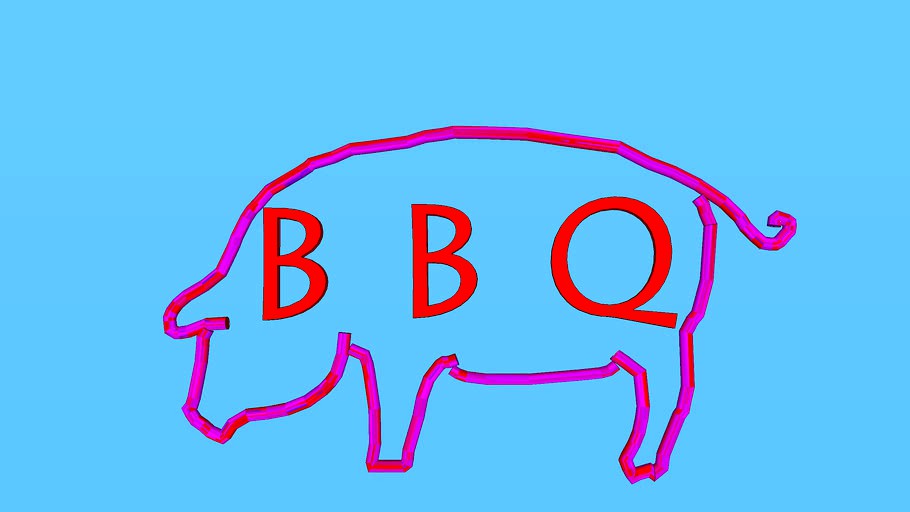 AED Neon Pig BBQ Sign