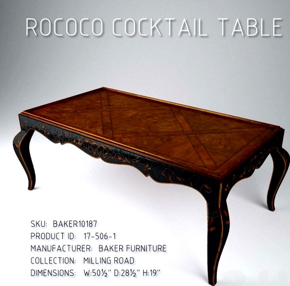 Rococo Cocktail Table Milling Road Collection