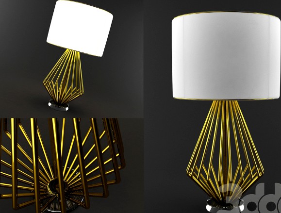 TRUMAN GOLD LEAF TABLE LAMP