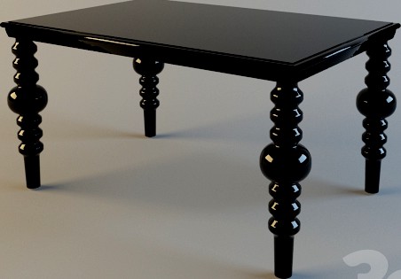 чёрный лакированый стол