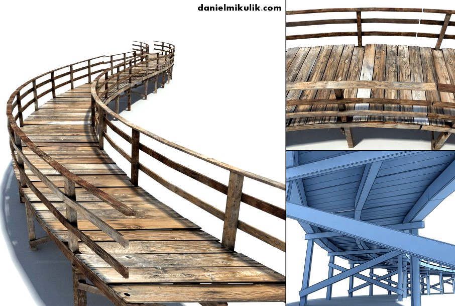 Footbridge Low Poly3d model