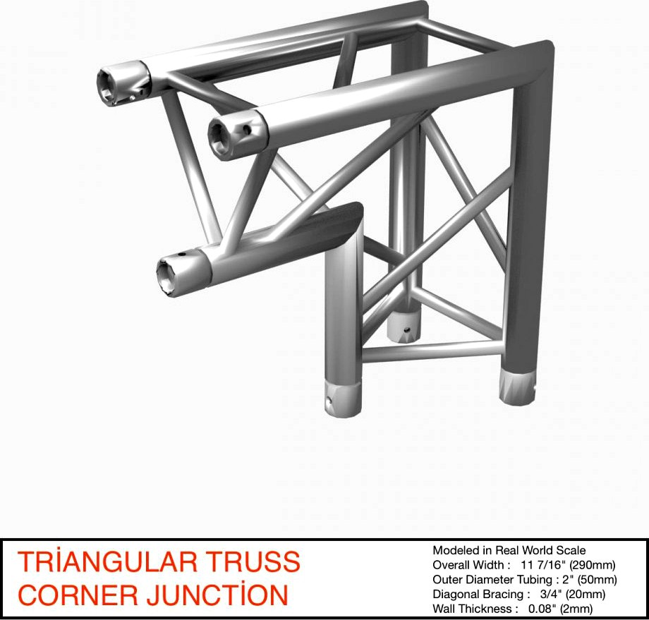 Triangular Truss Corner Junction 1073d model