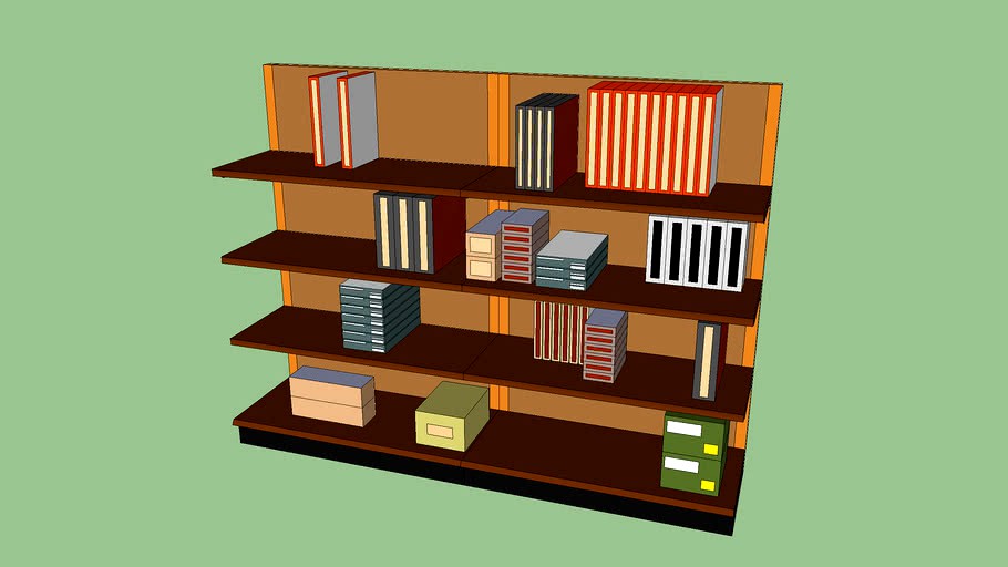 Retail Shelving with Boxes 3d model