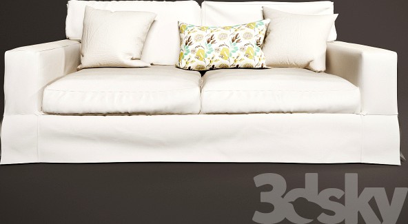 PB comfort square slipcovered sleeper sofa