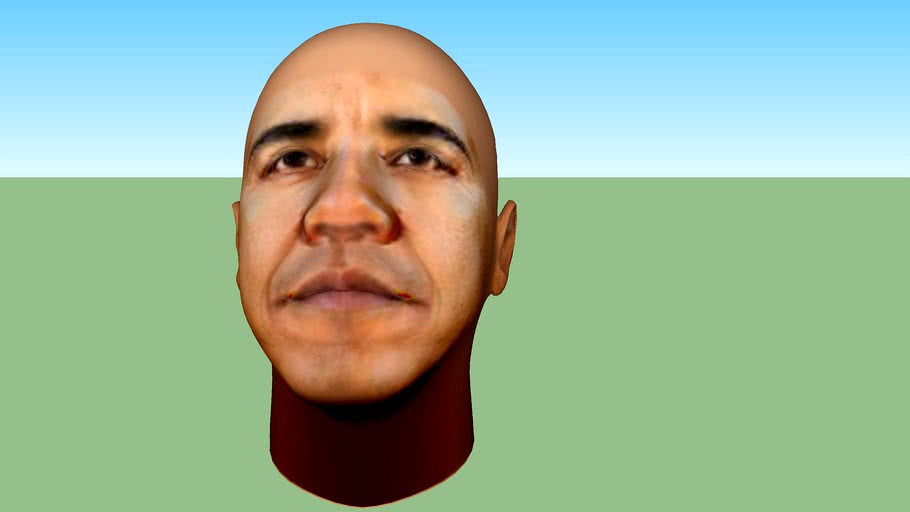 head of Barack Obama 3D without hair