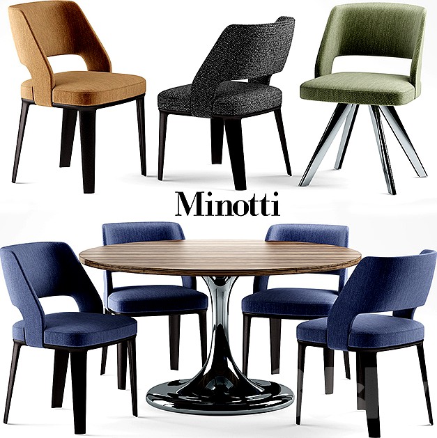 Table and chairs minotti NETO table OWENS CHAIR