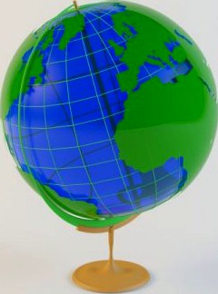Globe 3D Model of the Earth Planet 3D Model