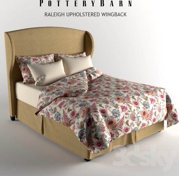 Raleigh Upholstered Wingback bed