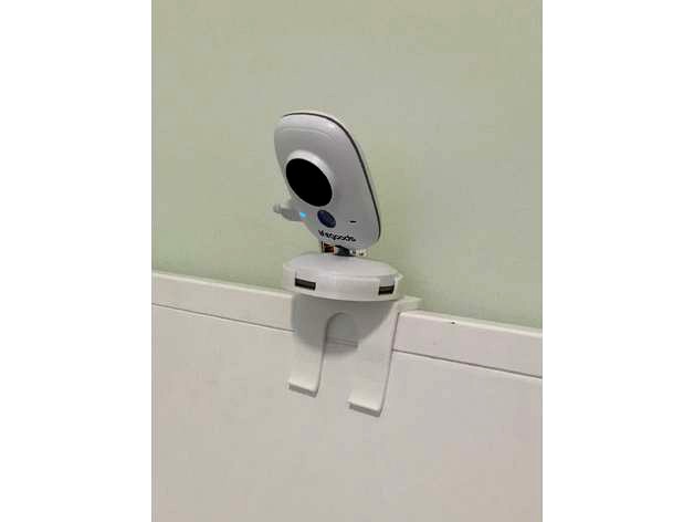 Baby monitor camera mount with off-center hole by Chris3Dman