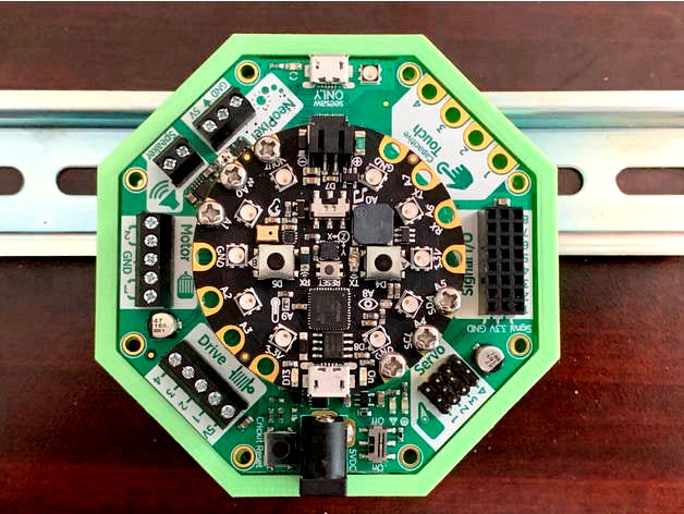 Adafruit Crickit mount for din rail by NotLikeALeafOnTheWind