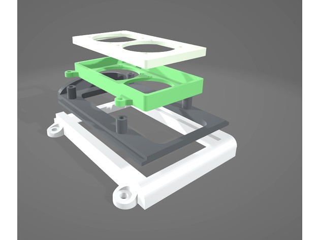 Rack Pi 4 Double Fan by Fat_Cat_Factory