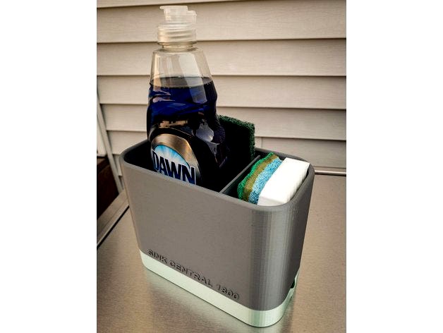 Sink Caddy with Self Drain and Adjustable Divider by jimerb
