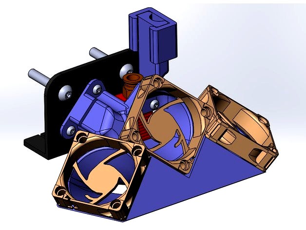 Trinity Hotend Fan Duct Assembly for Creality CR10/Ender 3 with Noctua Fans by bradstopher99