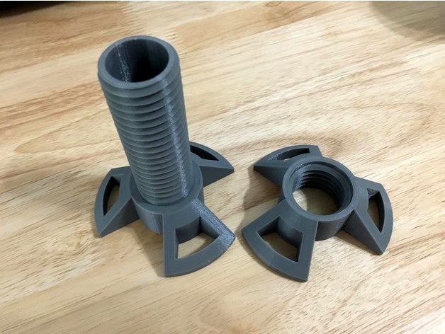 Filament Spool Holder 50-80mm for 1/2" Conduit (remix) by hward13