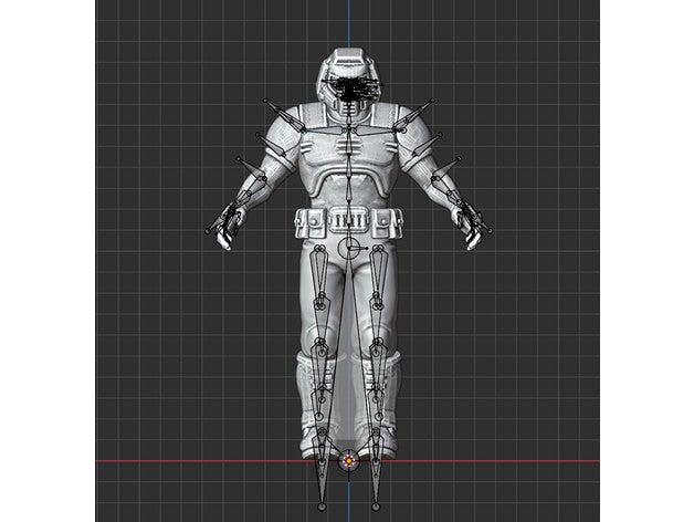 Posable Doomguy (Blender file) by Fjaru