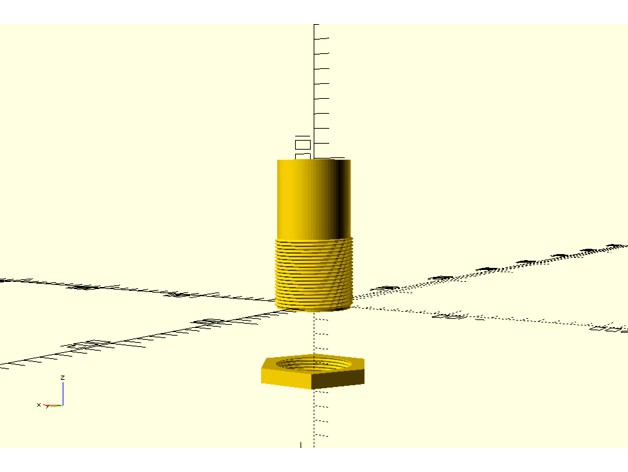Mr Fix-it - 1 3/4" threaded pass-through + nut - OpenScad CSV by stollew